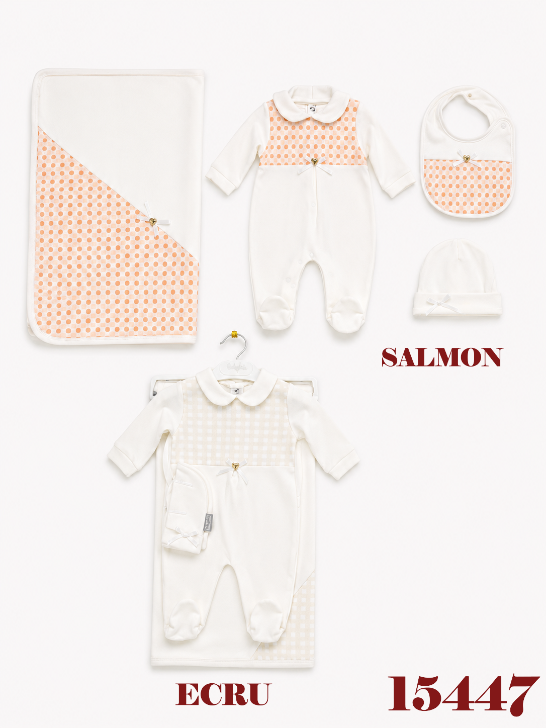 BABYDOLA-15447 SET 4'LÜ ECRU SALMON