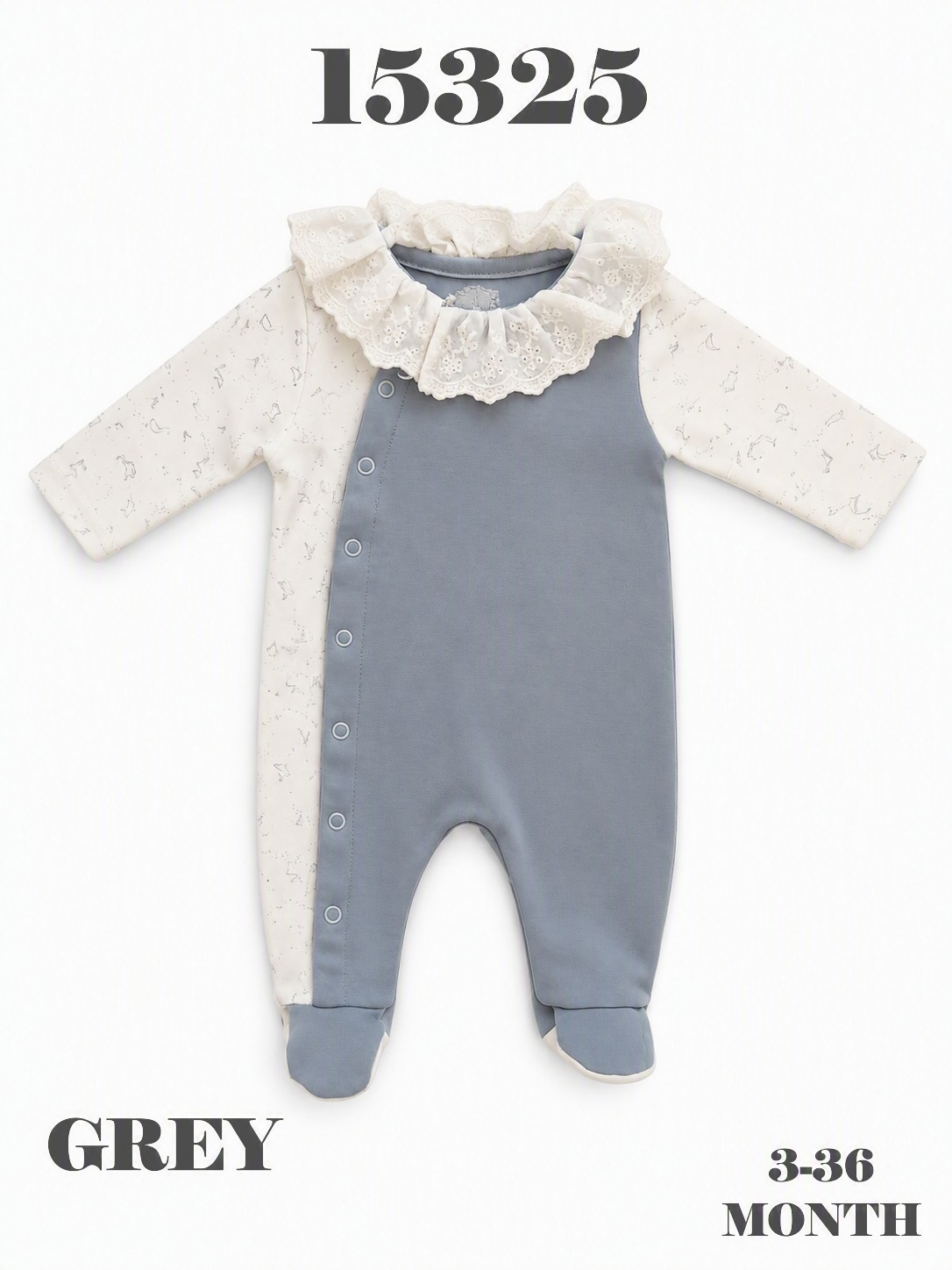 BABYDOLA-15325 TULUM PATİKLİ DARK GREY 5'L