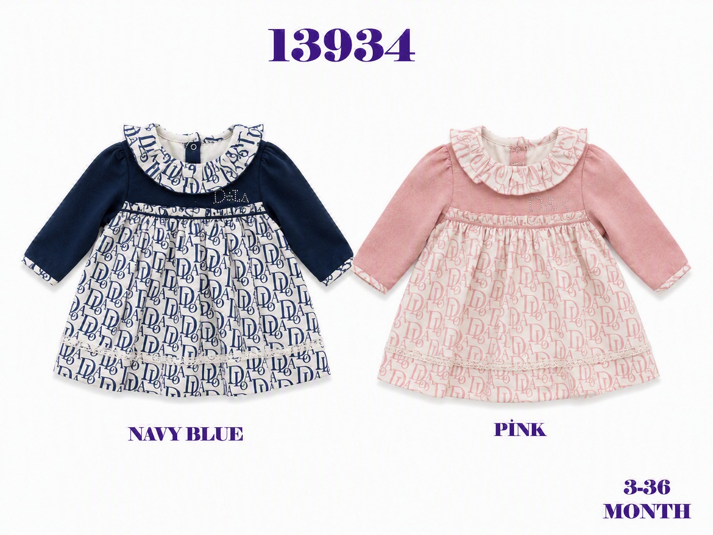BABYDOLA-13934  ELBİSE PİNK 5'Lİ ***KAMPANYA***
