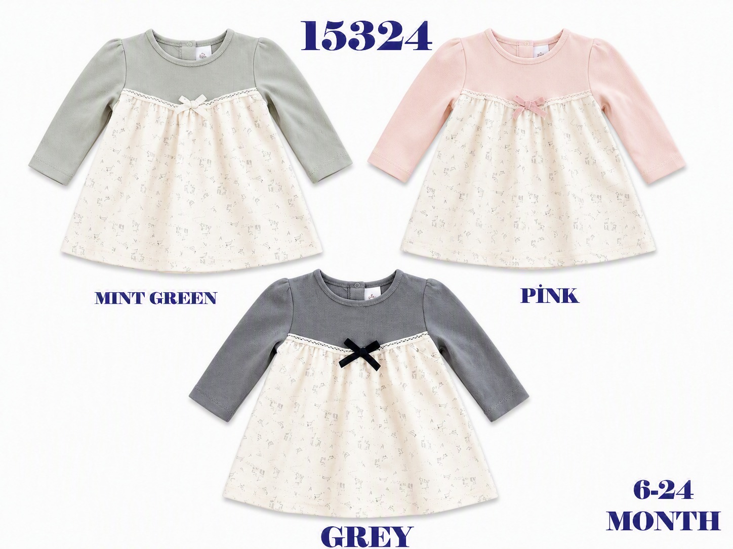 BABYDOLA-15324 *20 ELBİSE PİNK 5'Lİ