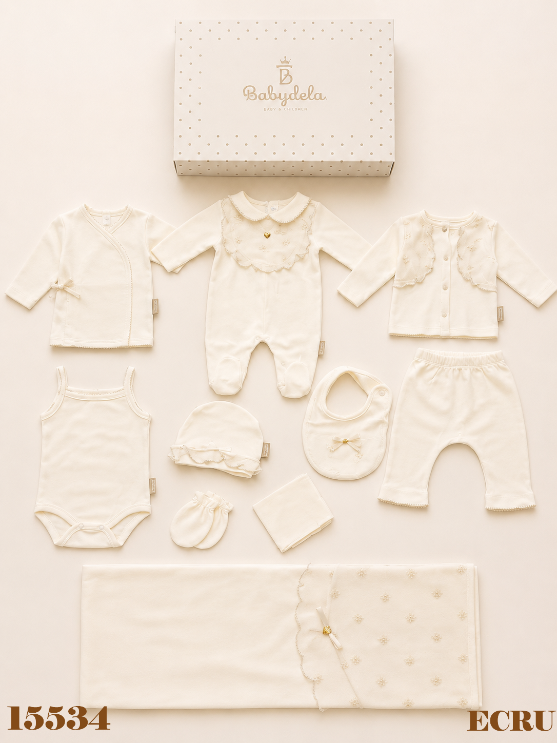 BABYDOLA-15534 10'LU ZIBIN SET-ECRU