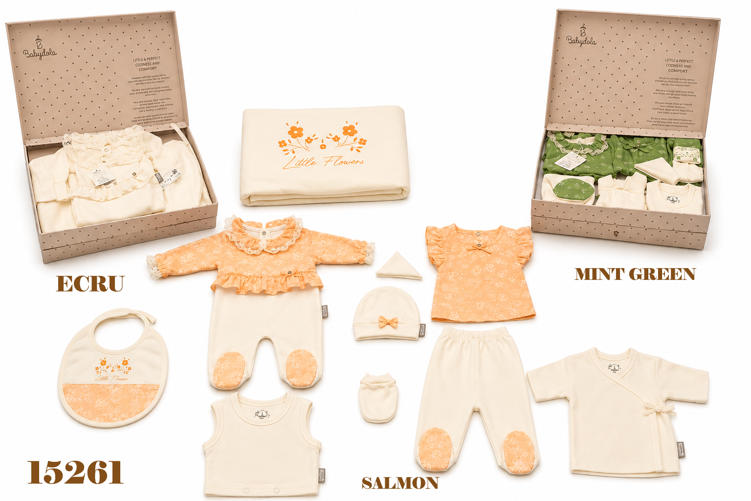 BABYDOLA-15261 HOLA ZIBIN SET 10'LU MİNT GREEN