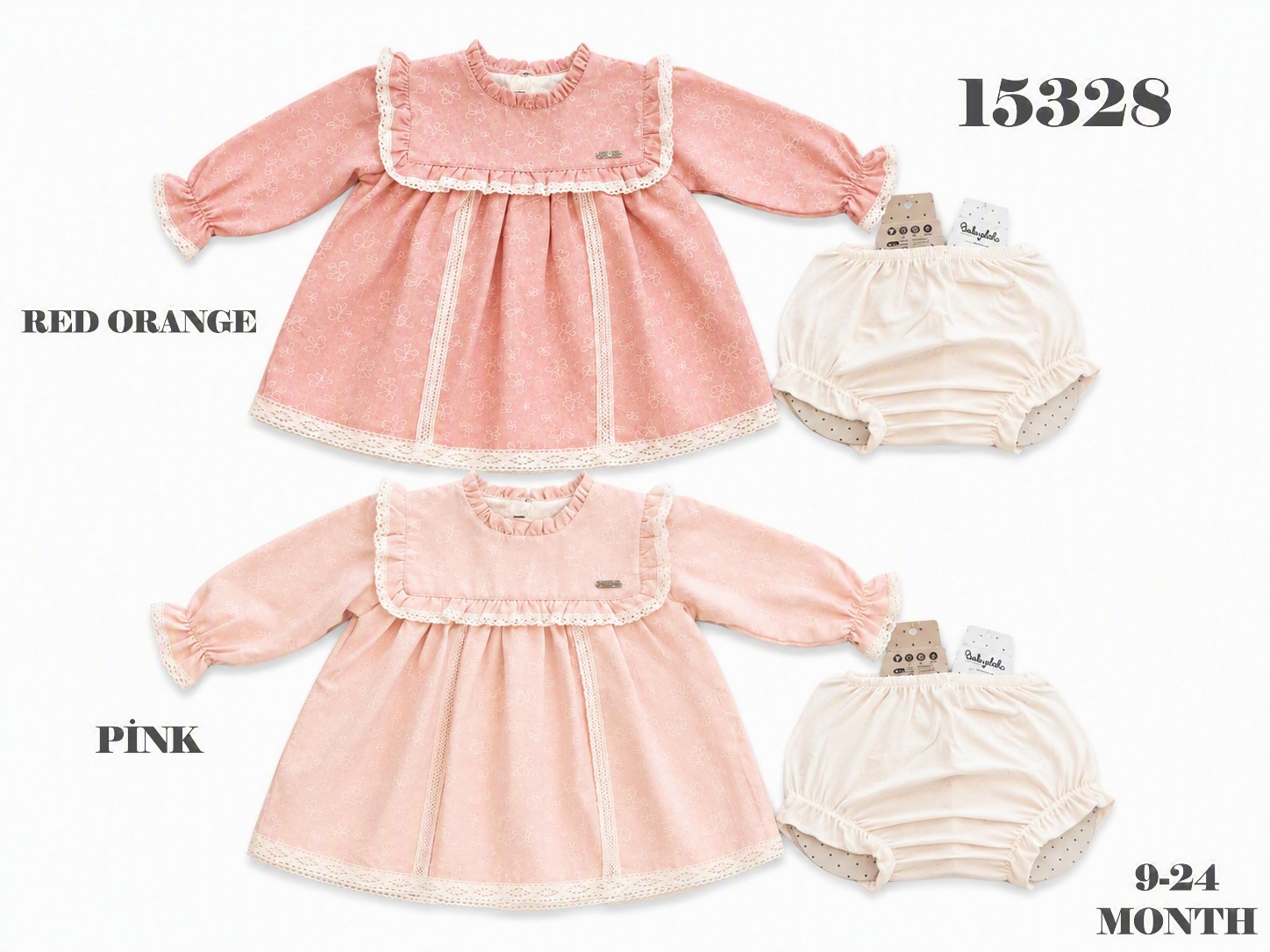 BABYDOLA-15328 *20 ELBİSE LORA KÜLOTLU PİNK 5'Lİ