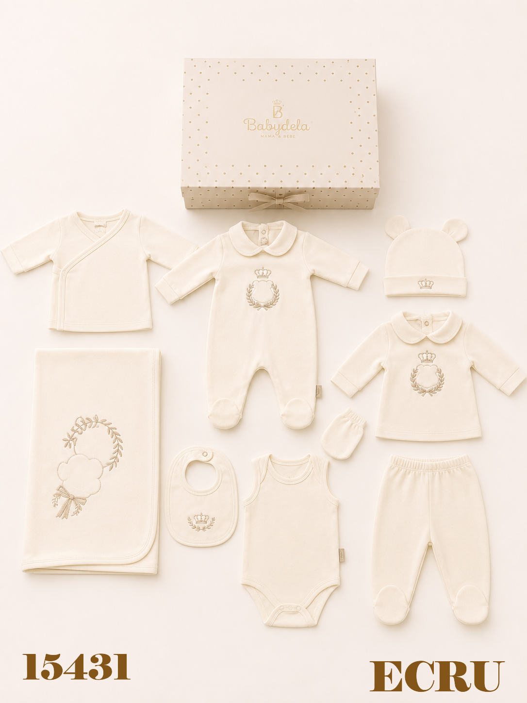 BABYDOLA-15431 ZIBIN SET 10'LU ECRU