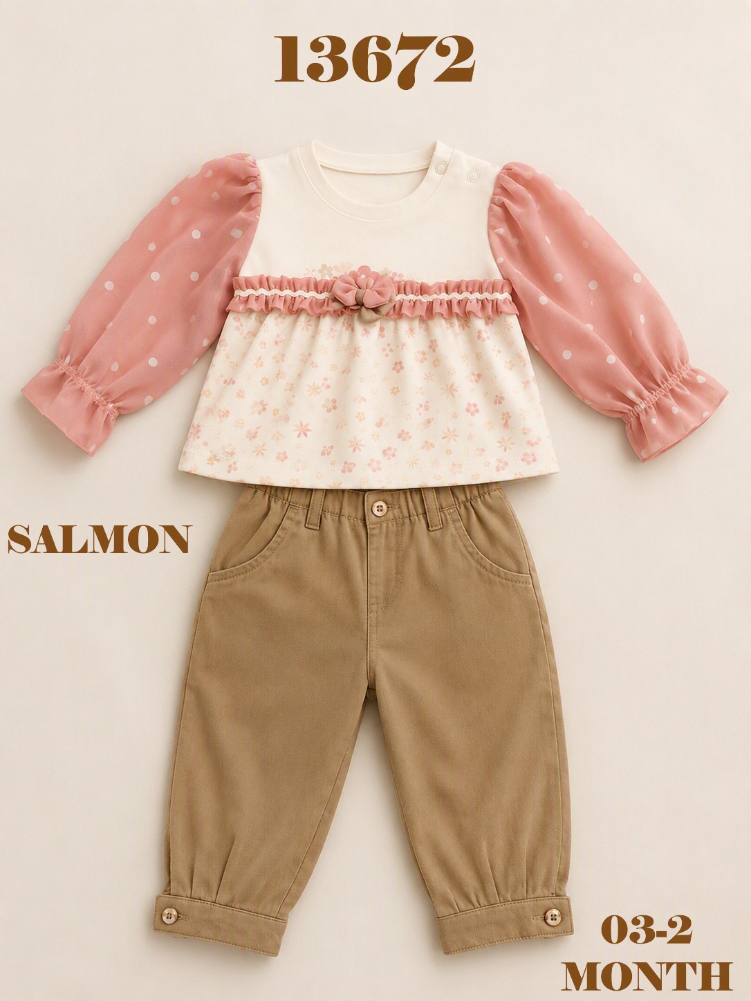 BABYDOLA-13672 2 Lİ SET SALMON 5 Lİ