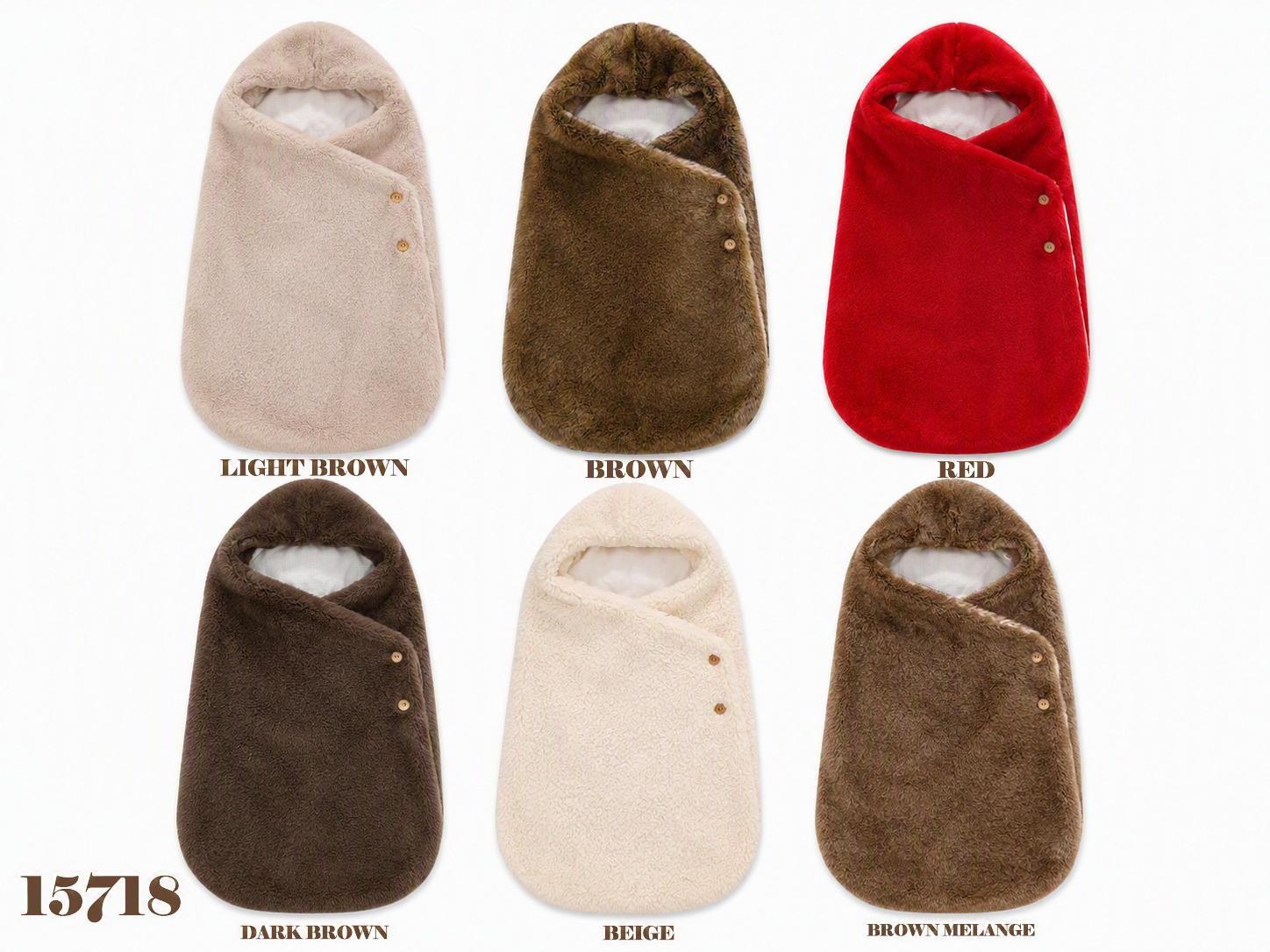 BABYDOLA-15718 SWADDLE BROWN MLNJ