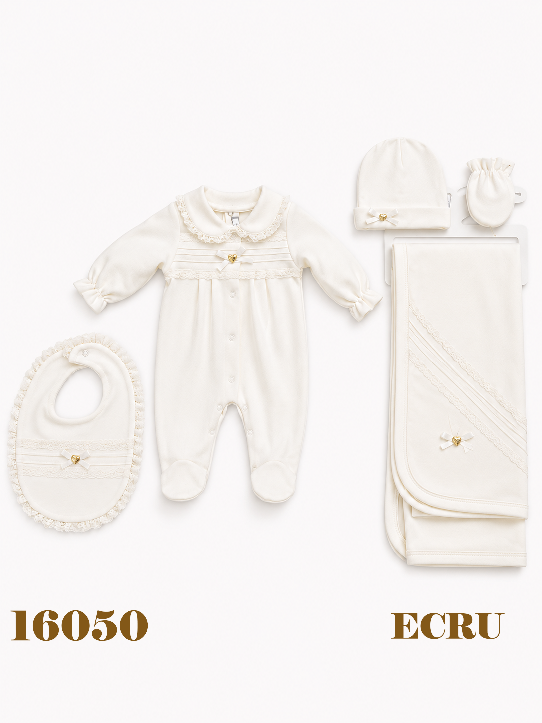 BABYDOLA-16050 ZIBIN SET 5Lİ ECRU