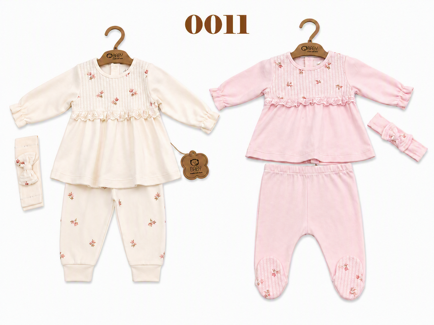 OBABY-0011 BRODELİ JAKARLI 3 LÜ SET