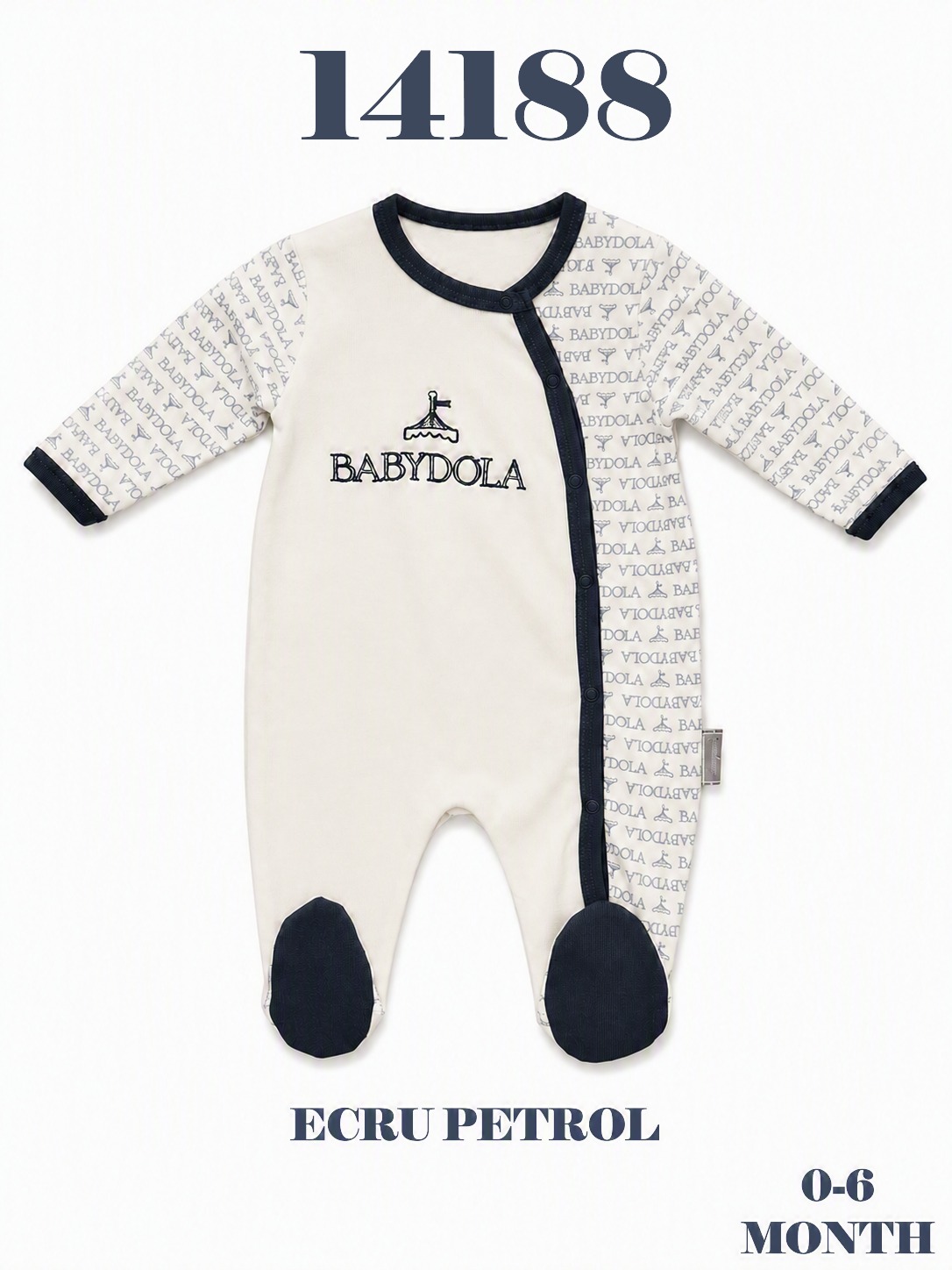 BABYDOLA-14188 TULUM ECRU PETROL 5'Lİ 0-6 AY*KAMPANYALI*