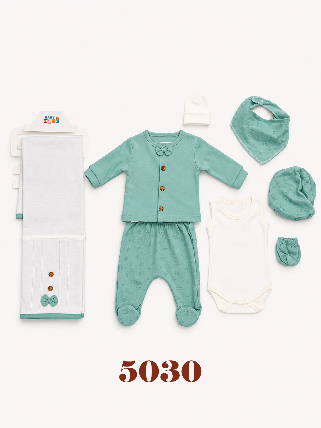 BABYHOLA-5030 HAVLU YILDIZLI 8Lİ SET ***KAMPANYA***