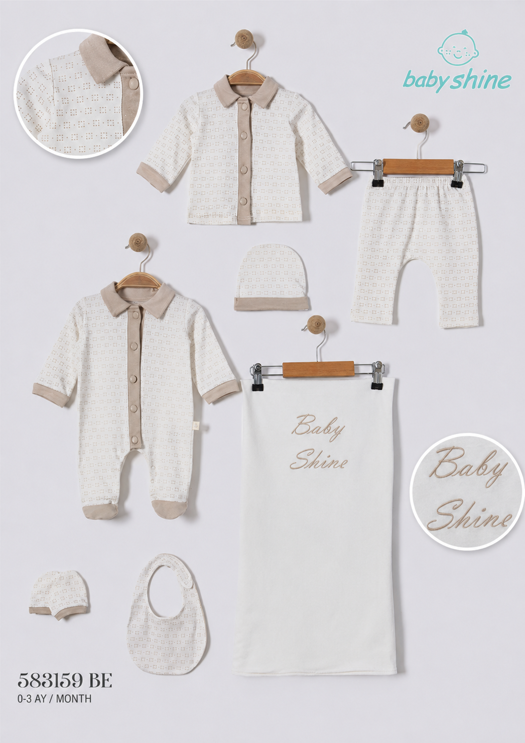 GENTLE-583159 5 Lİ SET BEJ