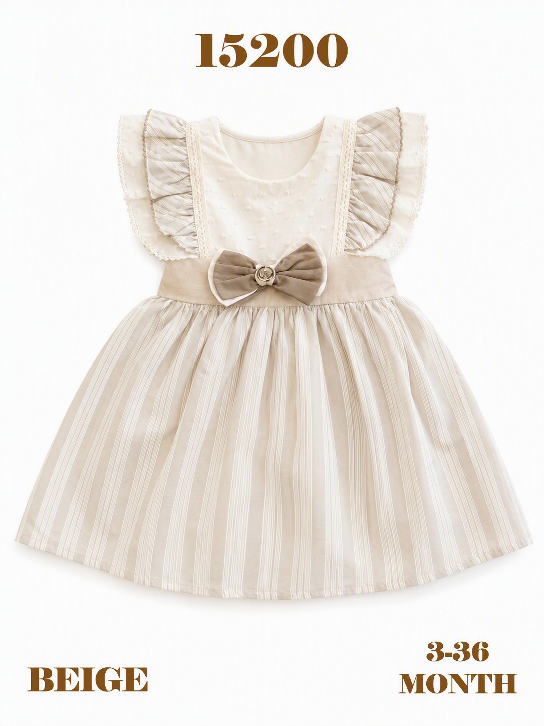 BABYDOLA-15200 ELBİSE BEİGE 5'Lİ 03-36 AY