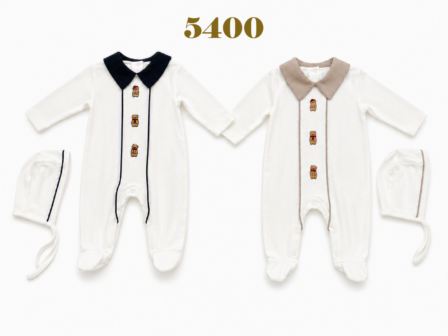 OBABY-5400 AYICIK NAKIŞLI YAKALI ERKEK TULUM 3LÜ