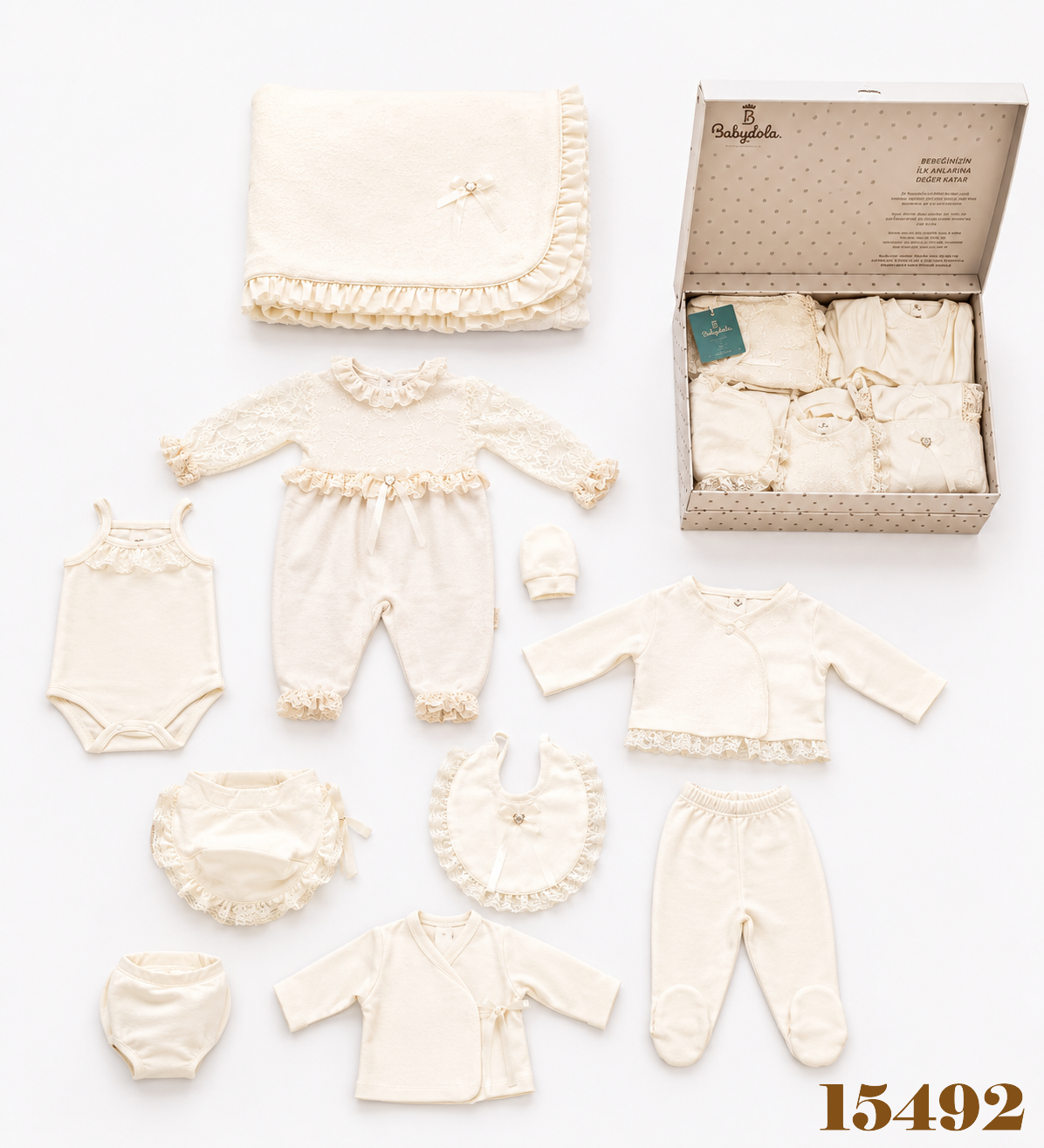 BABYDOLA-15492 HOLA ZIBIN SET 10'LU ECRU
