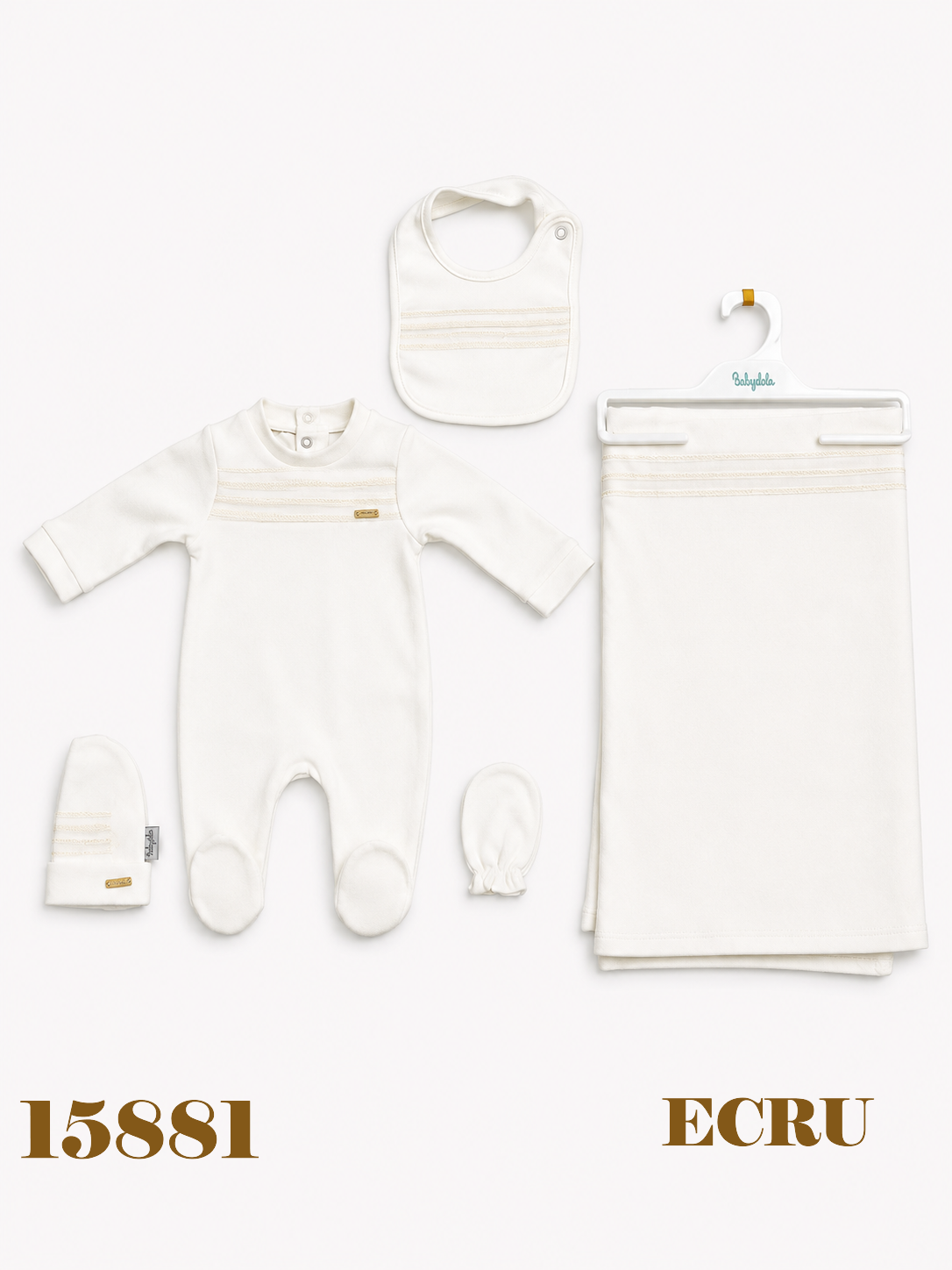 BABYDOLA-15881 ZIBIN SET 5 Lİ ECRU 0-03 AY