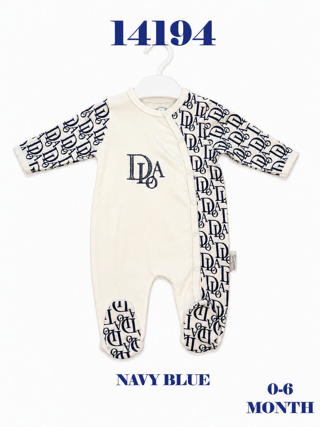 BABYDOLA-14194 TULUM ECRU NAVY BLUE 3'LÜ 0-6 AY*KAMPANYALI*
