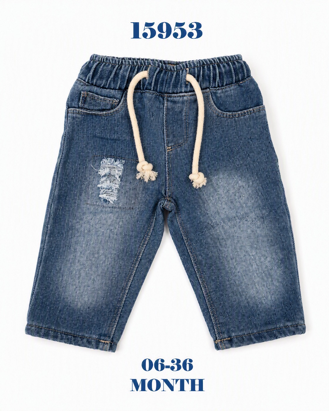 BABYDOLA-15953 JEANS KOT PANTALON NAVY BLUE 06-36 AY 4LÜ