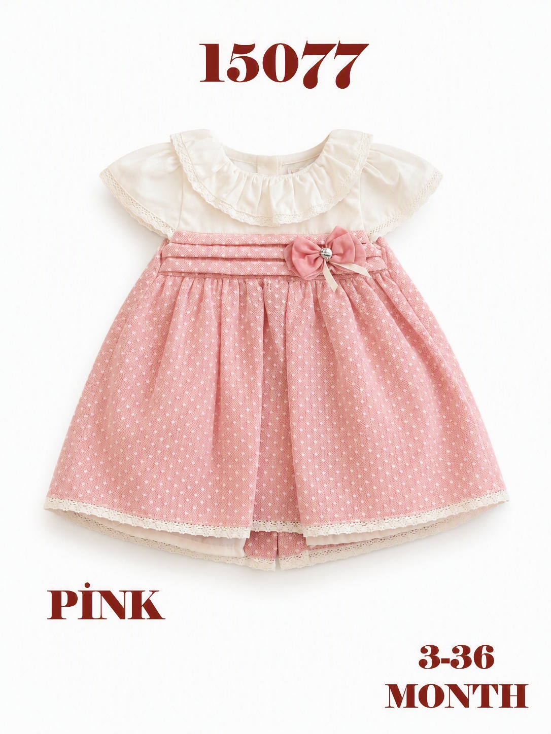BABYDOLA-15077 ELBİSE PİNK 5'Lİ 3-36 AY
