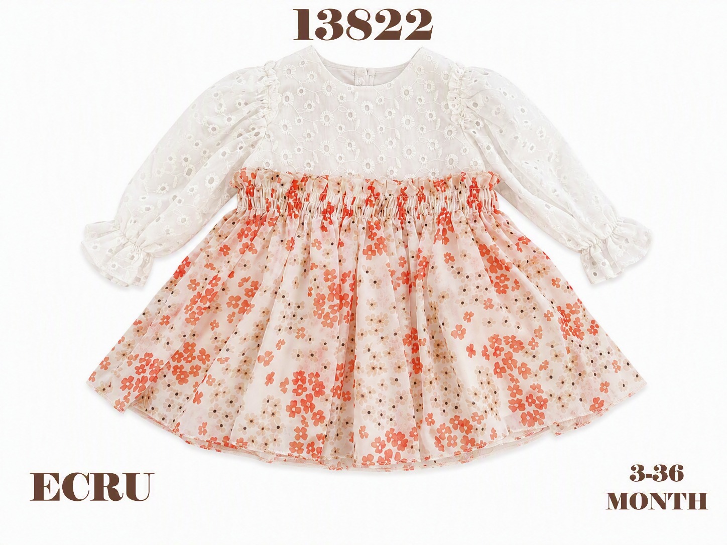 BABYDOLA-13822 *40 ELBİSE ECRU 5 Lİ ***KAMPANYA***