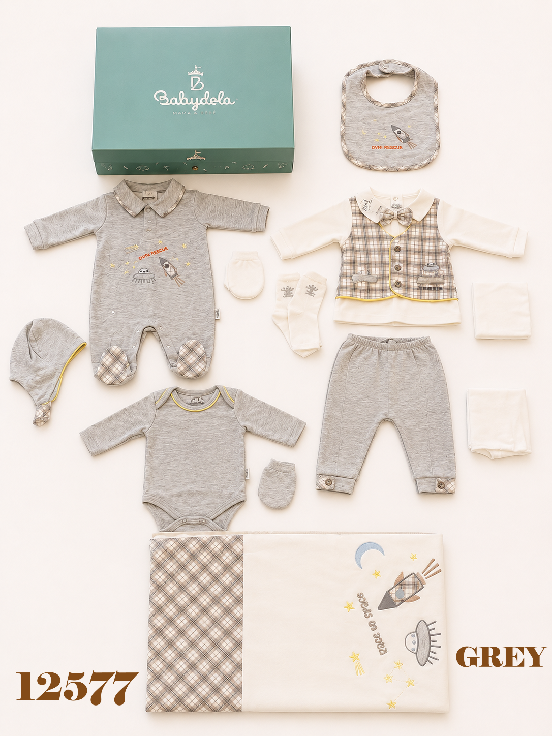BABYDOLA-12577 10'LU ZIBIN SET-GREY*KAMPANYALI*