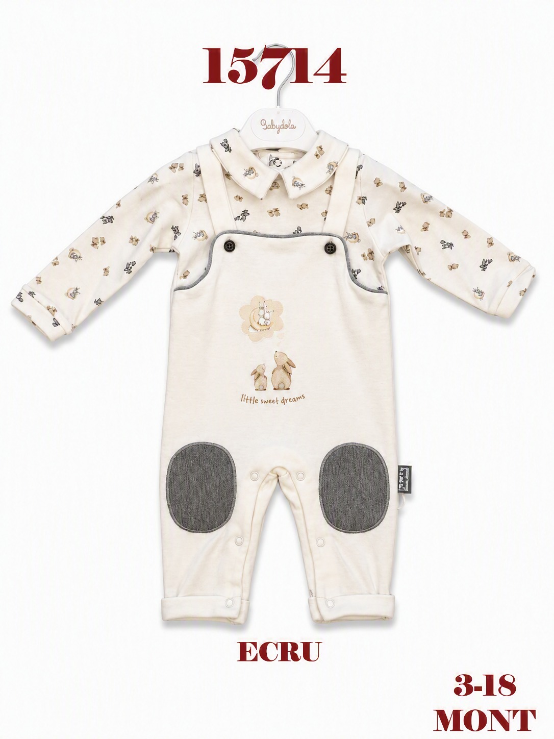 BABYDOLA-15714 EKRU TULUM 2 Lİ TAKIM 03/18 AY