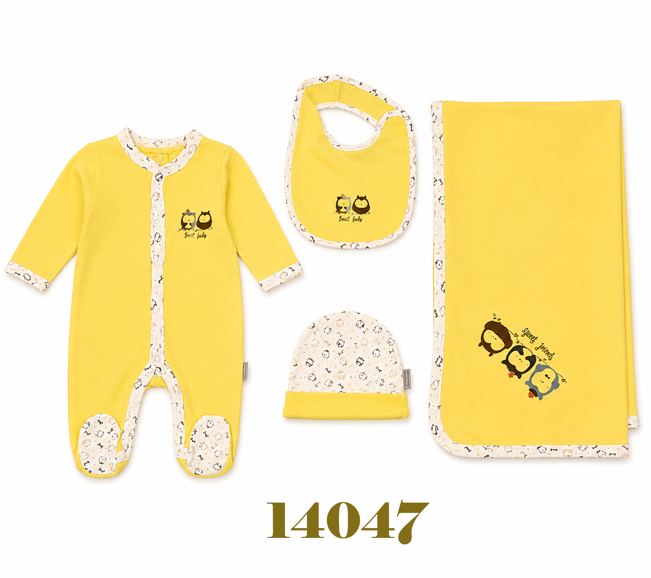 BABYDOLA-14047 TULUM 4 'LÜ SET YELLOW