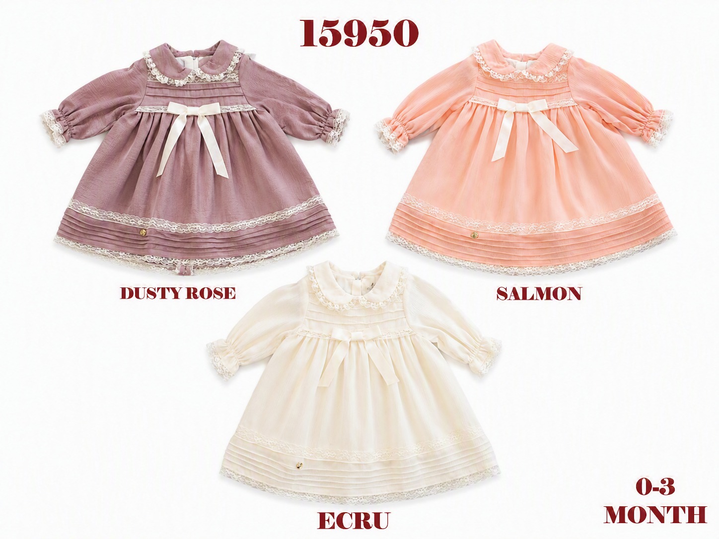 BABYDOLA-15950 ELBİSE  D.ROSE 03 AY  5 Lİ