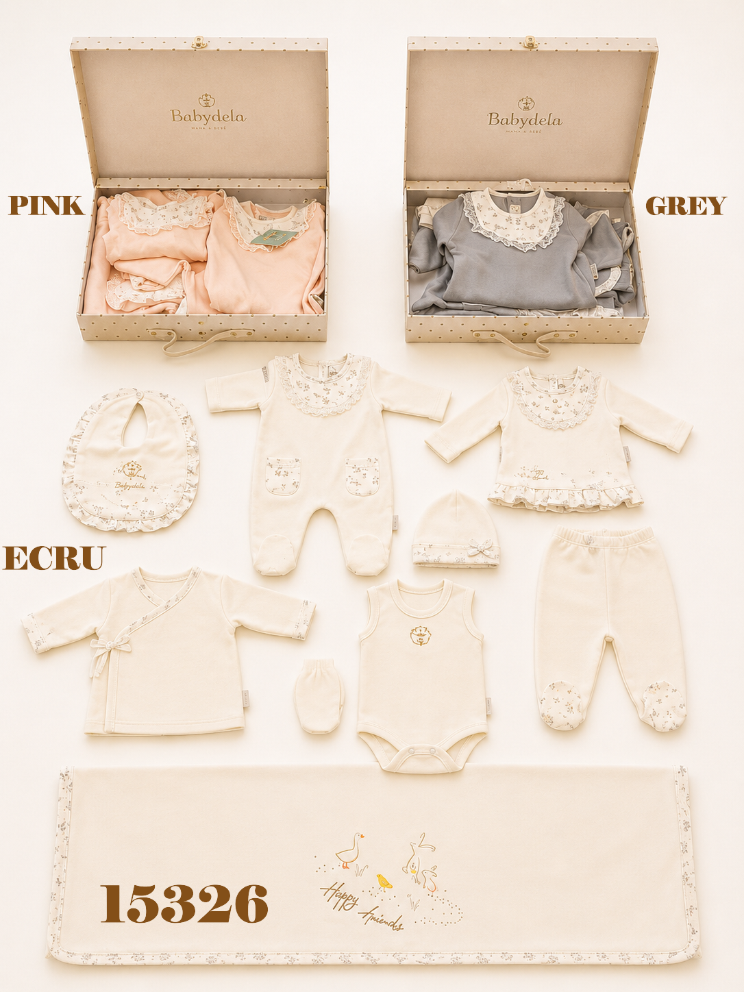 BABYDOLA-15326 ZIBIN SET 10'LU DARK GREY