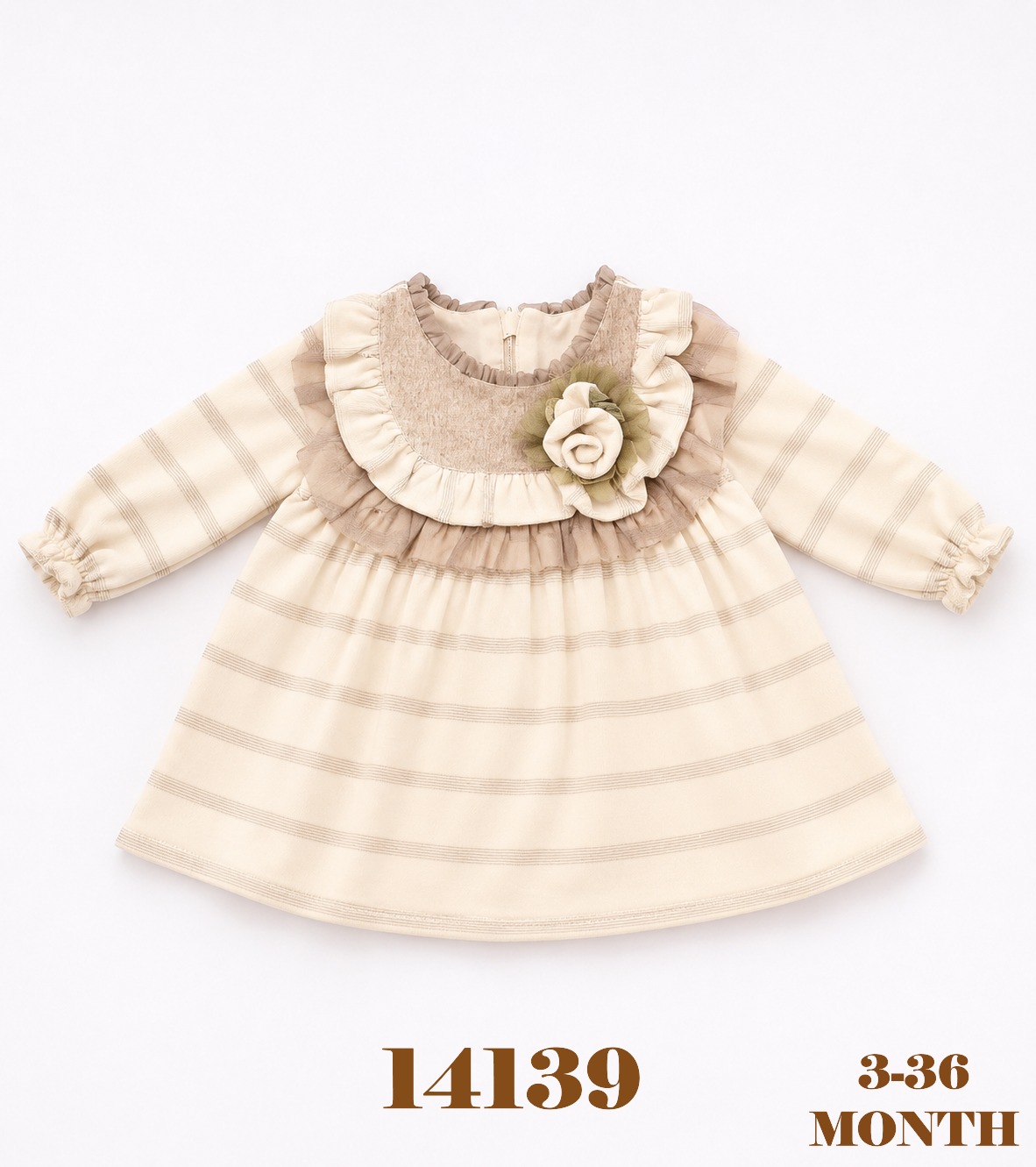 BABYDOLA-14139 ELBİSE ECRU 5'Lİ