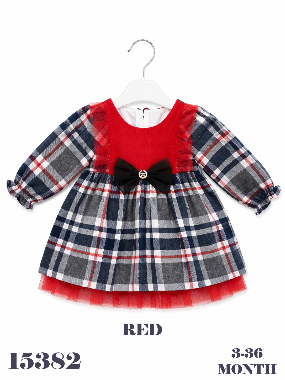 BABYDOLA-15382 ELBİSE RED 5'Lİ