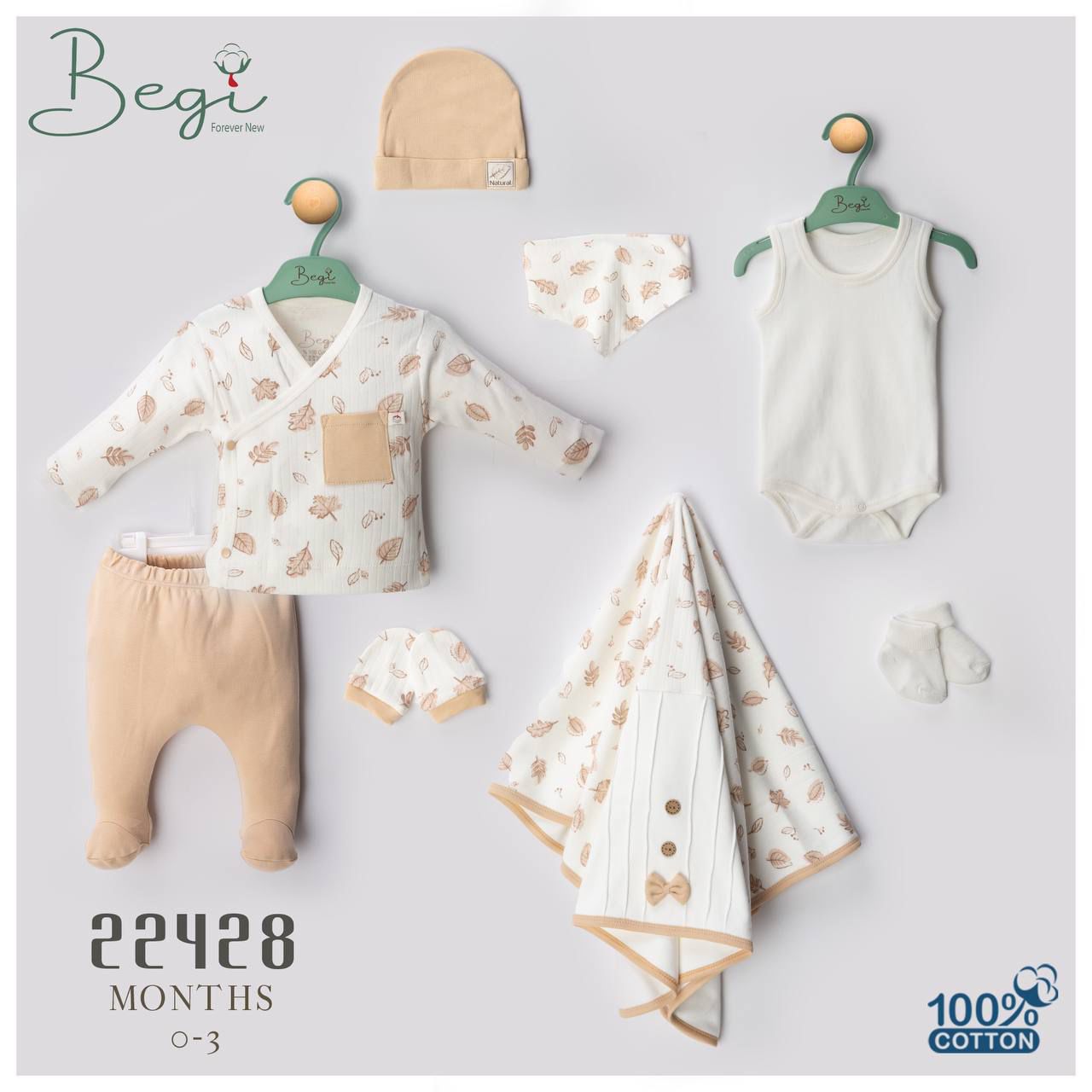 BEGİ-22428 NATUREL YAPRAKLI 8 Lİ SET