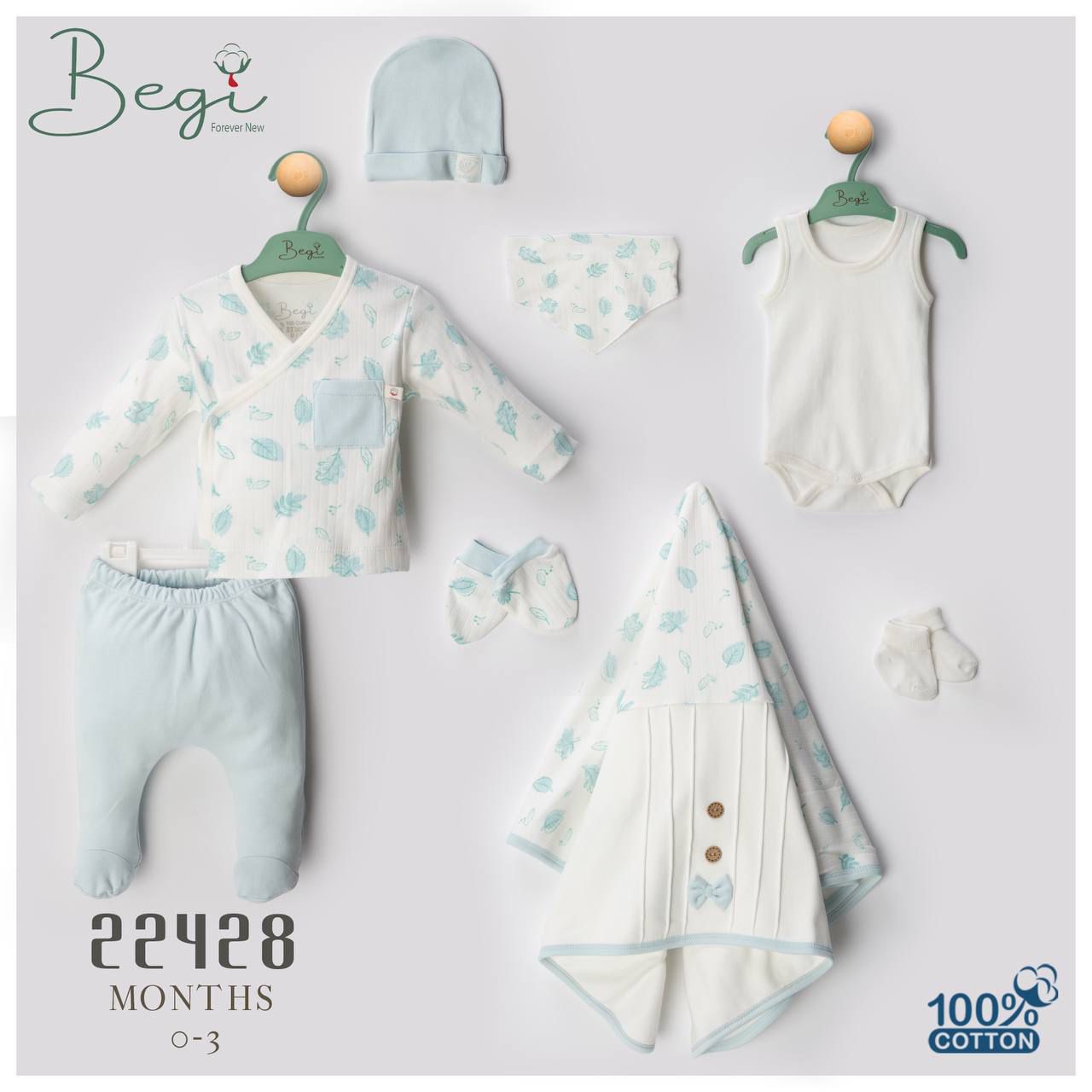 BEGİ-22428 NATUREL YAPRAKLI 8 Lİ SET