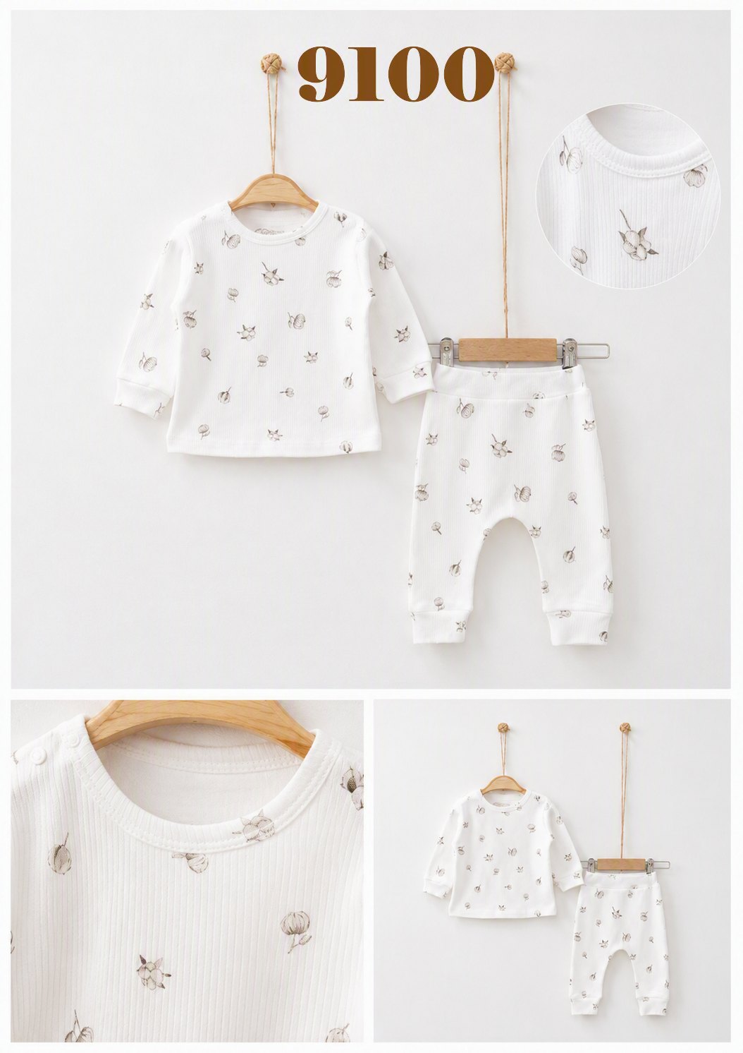 OBABY-9100 RAPORLU PAMUK 2'Lİ TAKIM 3/18 4'LÜ
