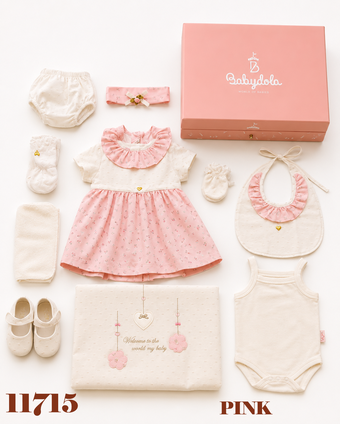 BABYDOLL-11715 10'LU ZIBIN SET-PİNK*KANPANYALI*