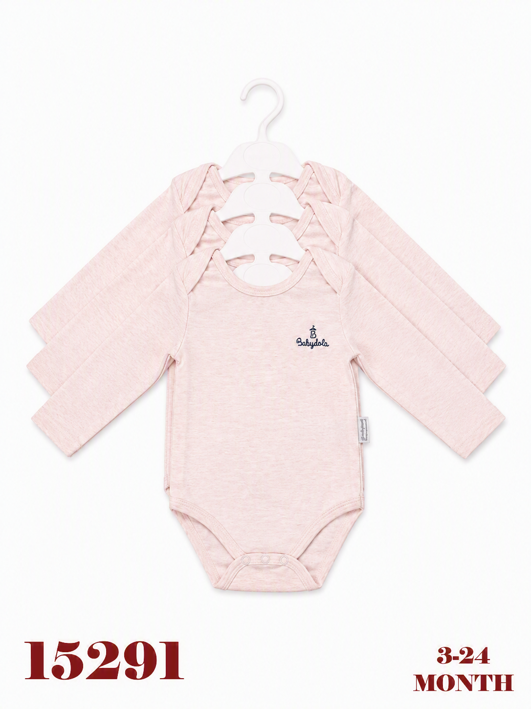 BABYDOLA-15291 BADY AMERİKAN YAKALI PİNK MELANGE 6'LI