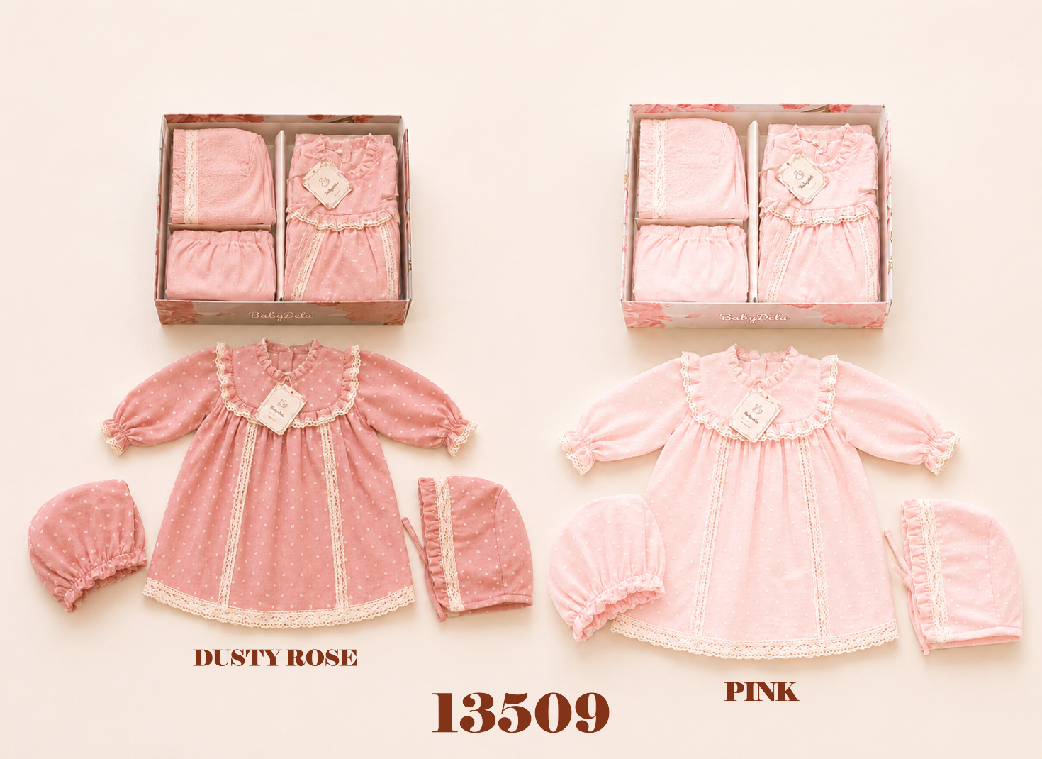 BABYDOLA-13509 *20 ELBİSE 3 LÜ SET PİNK