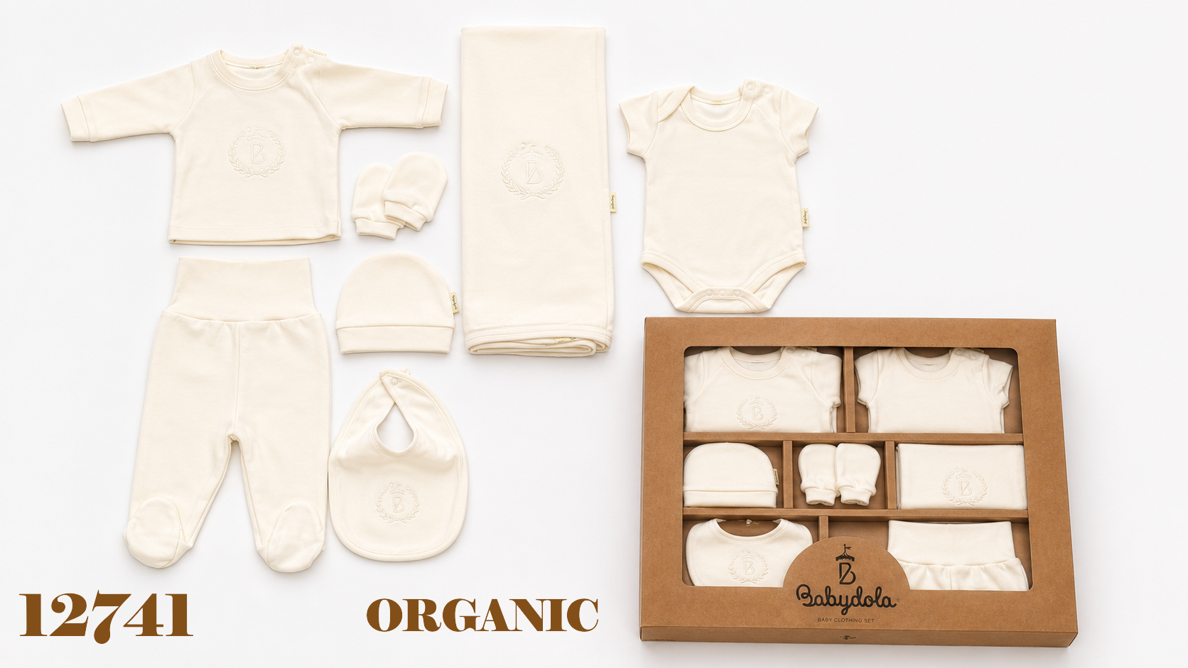 BABYDOLA-12741 ORGANİC 6'LI ZIBIN SET-ECRU *KAMPANYALI*