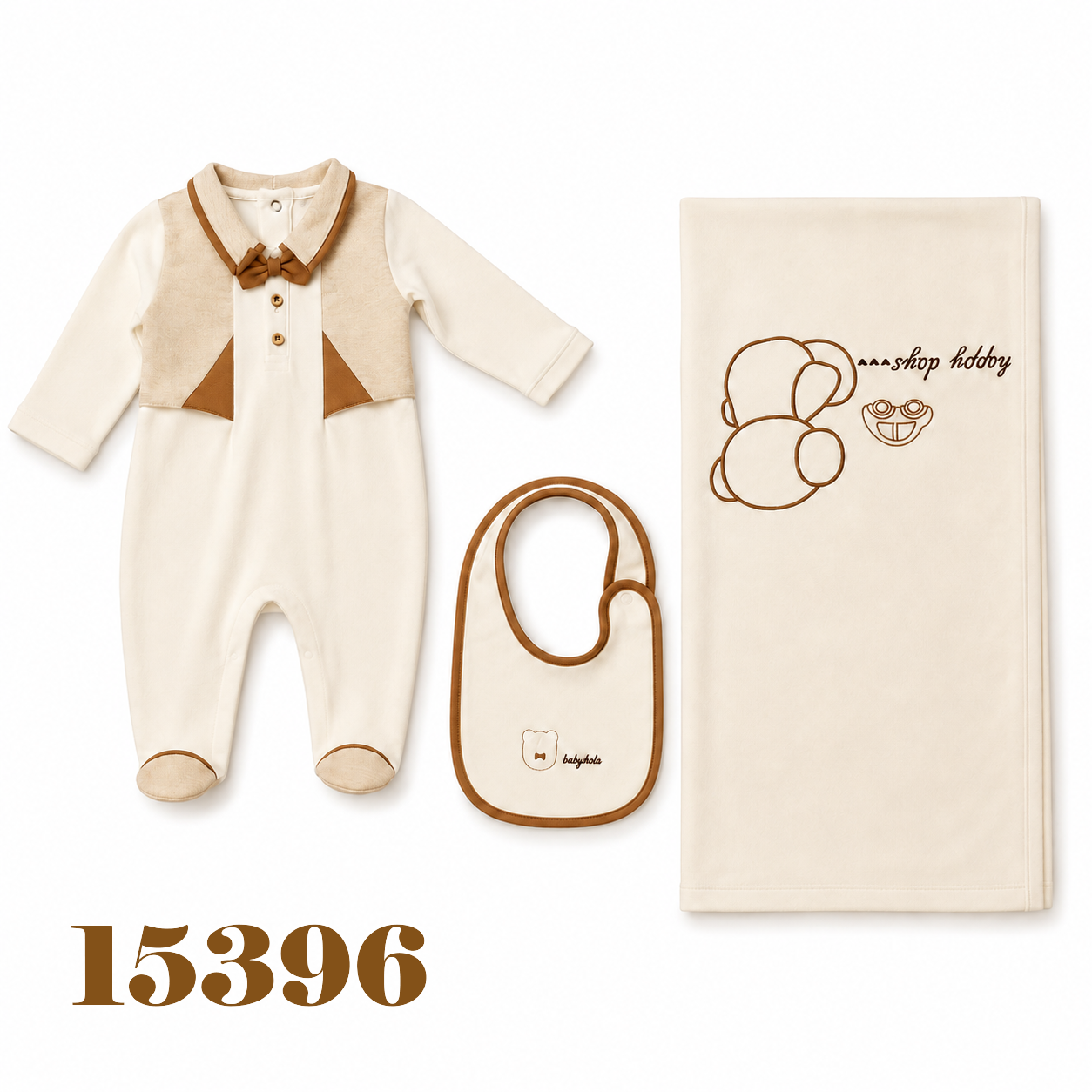 BABYDOLA-15396 SET 4'LÜ ERKEK ECRU