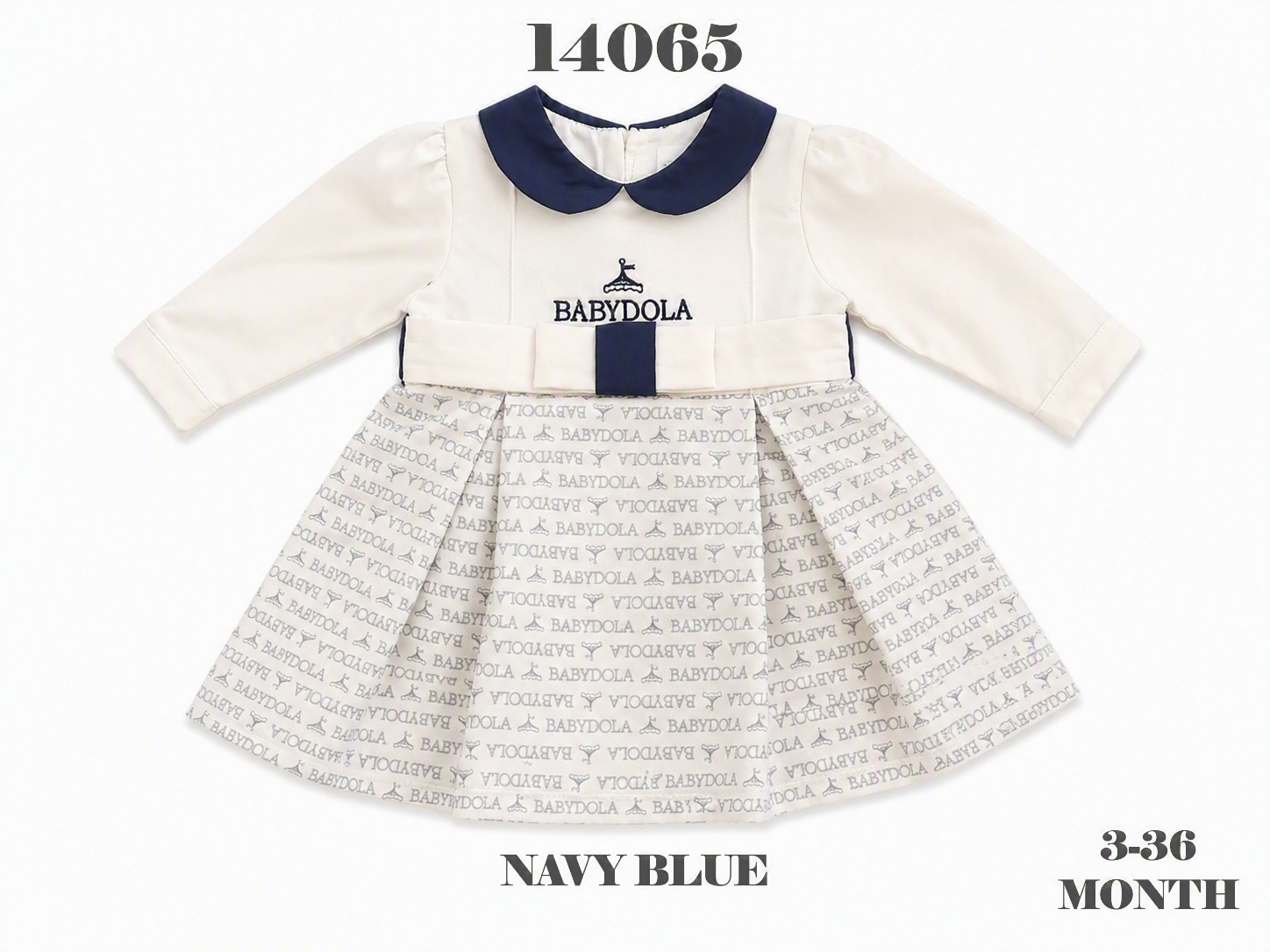 BABYDOLA-14065 *30 ELBİSE PETROL BLUE 5'lİ 03-36 AY