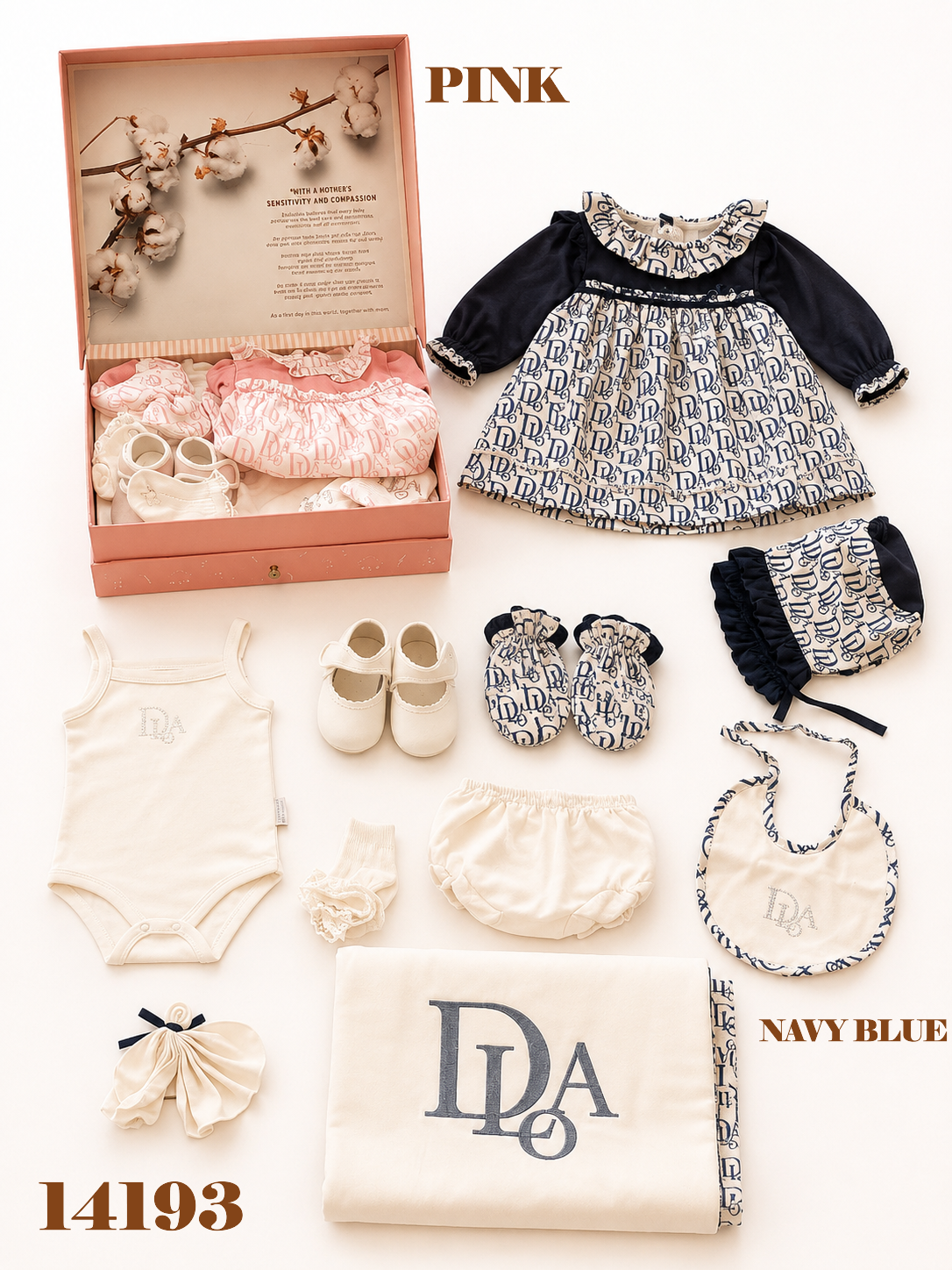 BABYDOLA-14193 SET 10'LU NAVY BLUE 3-6 AY ***KAMPANYA***