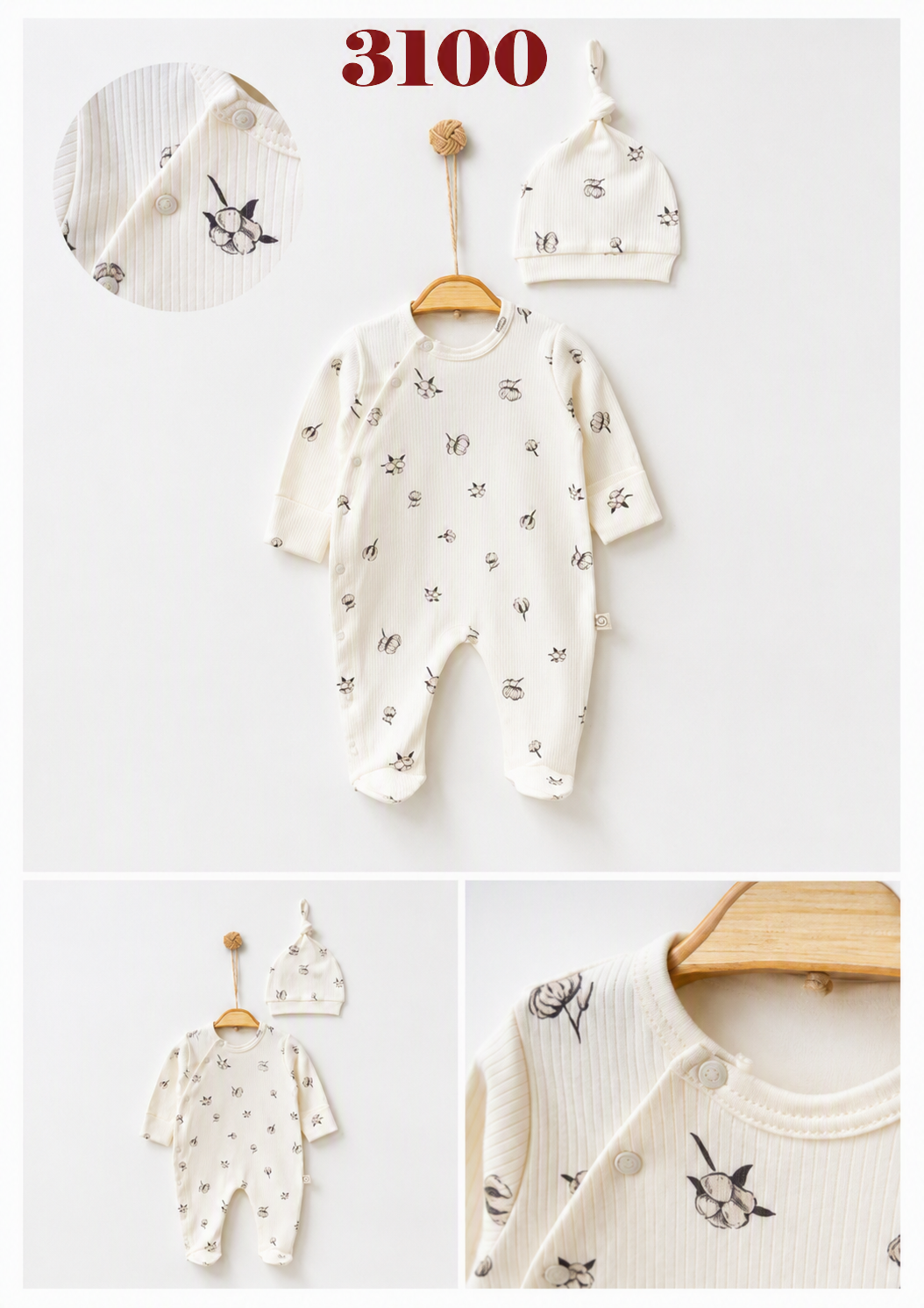 OBABY-3100 RAPORLU PAMUK TULUM 0/6 3'LÜ