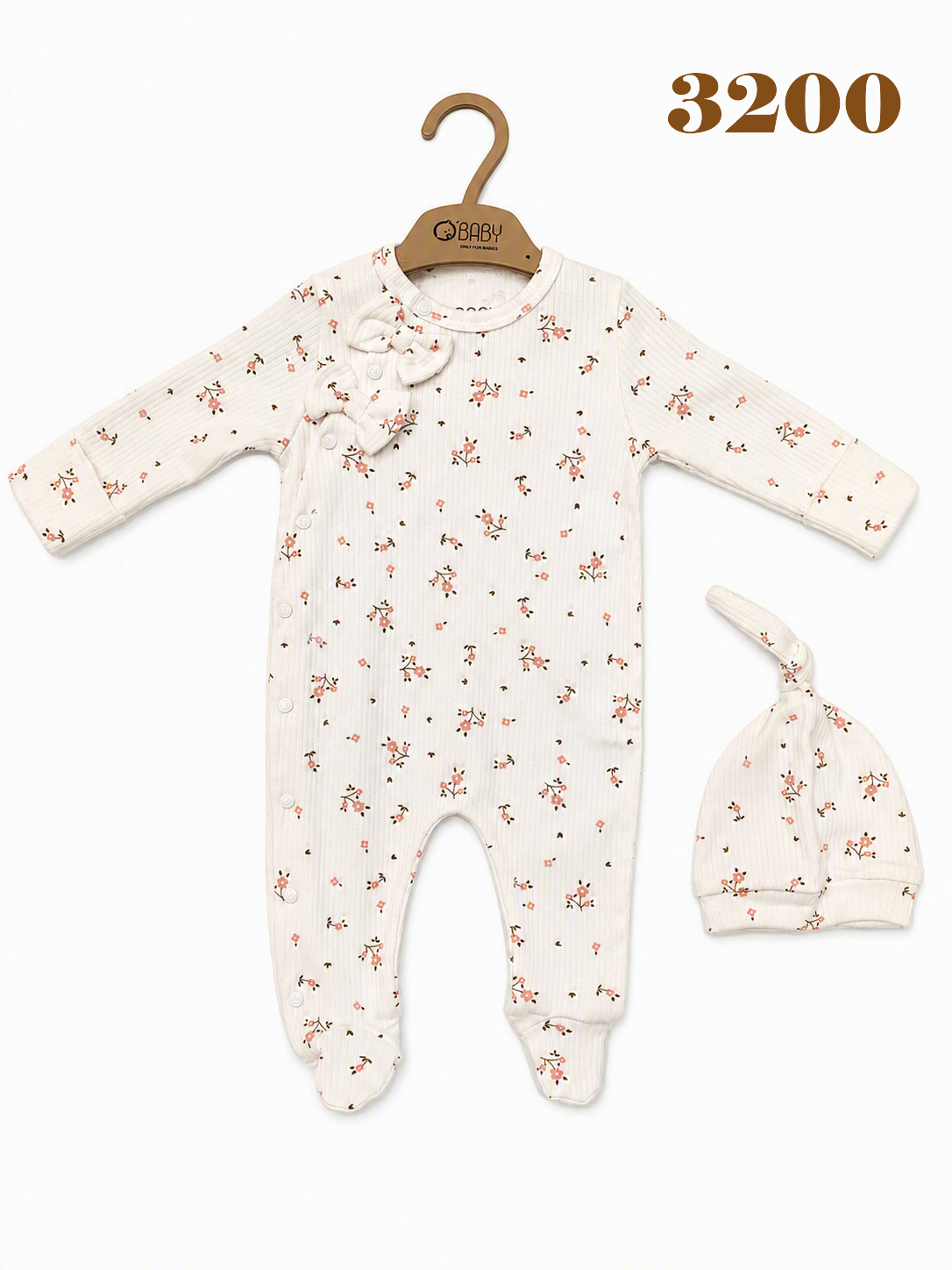OBABY-3200 RAPORLU ÇİÇEK TULUM 0/6 3'LÜ