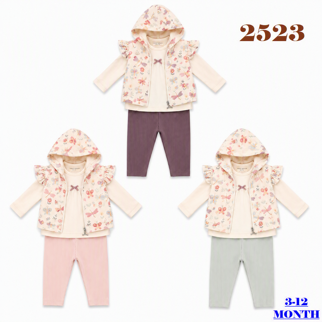 MELİSA-2523 KIZ 3 LÜ TAKIM