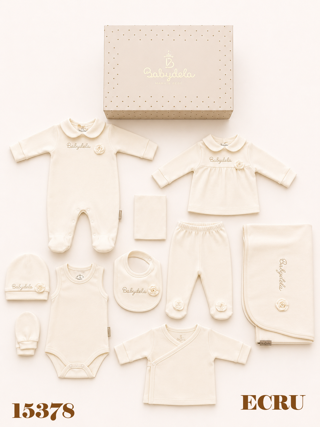 BABYDOLA-15378 ZIBIN SET 10'LU ECRU ***KAMPANYA***