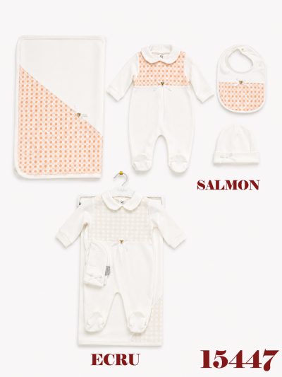 BABYDOLA-15447 SET 4'LÜ ECRU SALMON