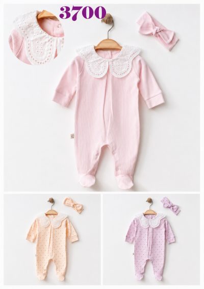 OBABY-3700 YAKA DANTELLİ TULUM 0/6 3'LÜ