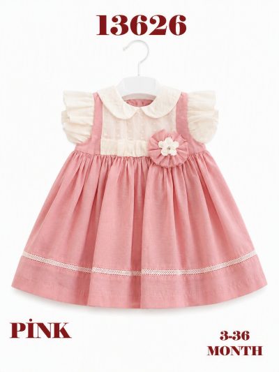 BABYDOLA-13626 ELBİSE PİNK 5 Lİ