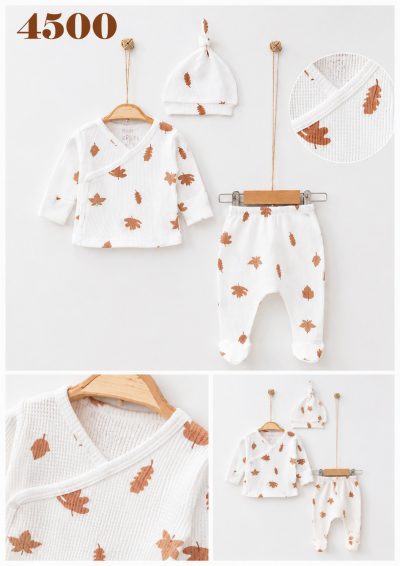 OBABY-4500 WAFFLE YAPRAK 3'LÜ ZIBIN SET 0/3 3'LÜ
