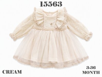 BABYDOLA-15563 ELBİSE ECRU 5'Lİ