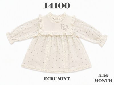 BABYDOLA-14100 ELBİSE ECRU MİNT 5'Lİ**KAMPANYALI**
